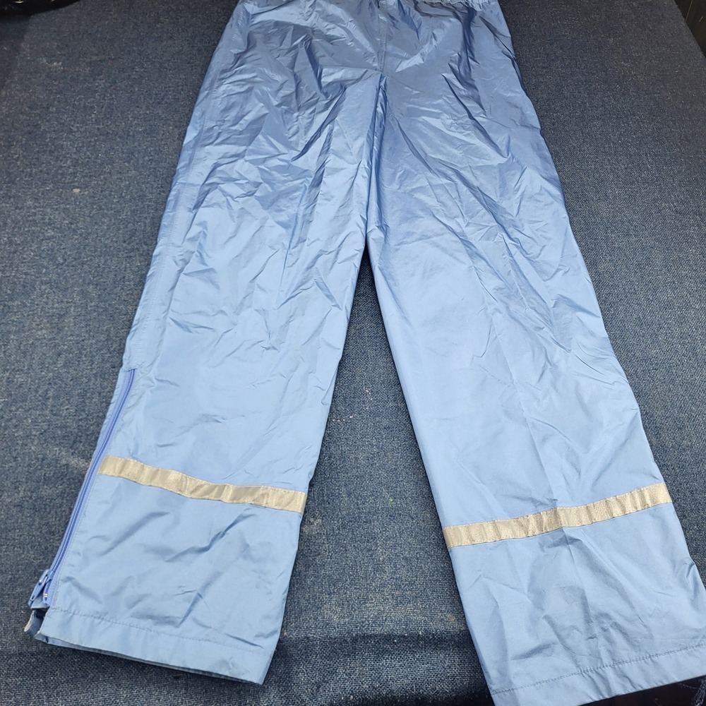 Vintage LL Bean Gore-Tex Rain Pants Womens Medium Blue Reflective Hiking Outdoor